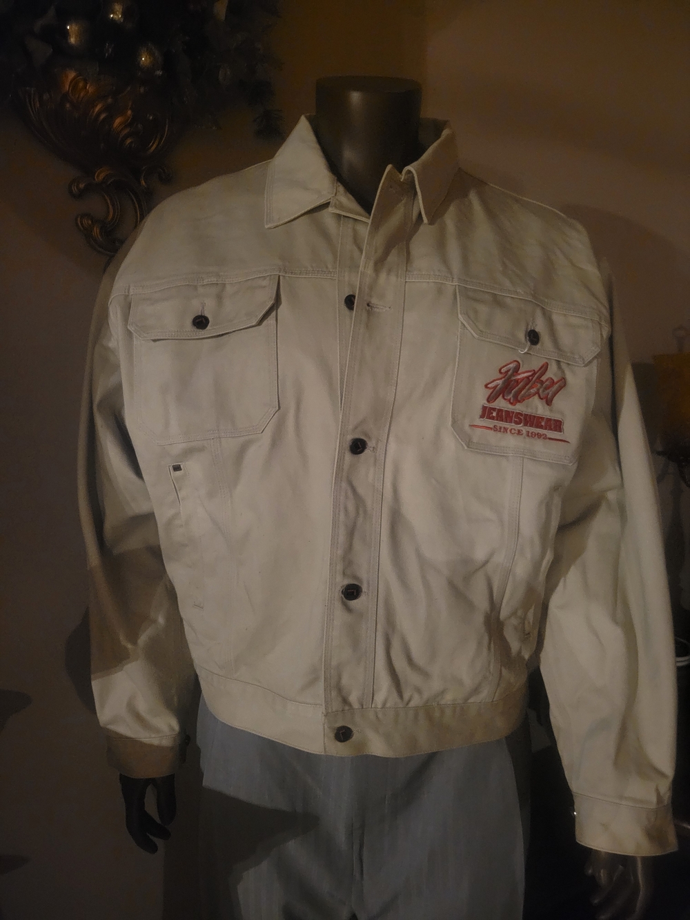 Vintage FUBU Men's Light Beige Jacket